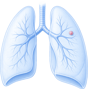 Illustration of lung nodules