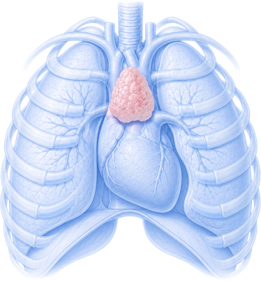 Illustration of thymoma & mediastinal tumours